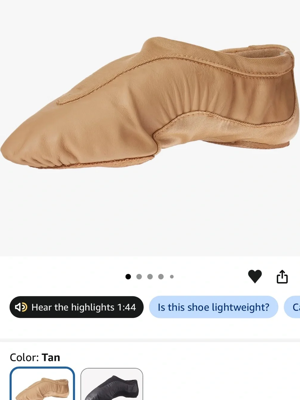 Bloch Dance Children’s Pulse leather Jazz shoe. Tan. Girls Sz 5. Dance shoe. NWT